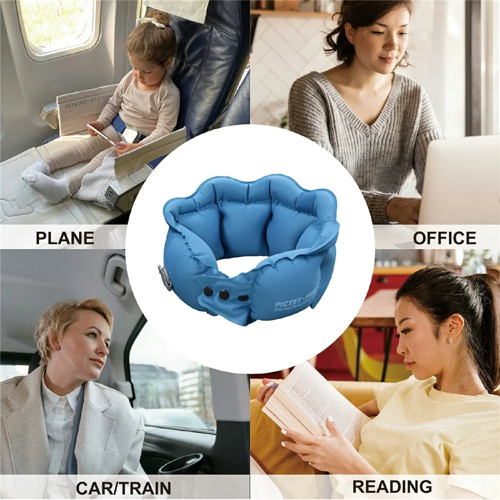 PICTET.FINO RH40 Inflatable Neck Pillow Travel-Friendly Portable Neck Pillow - Green - 7