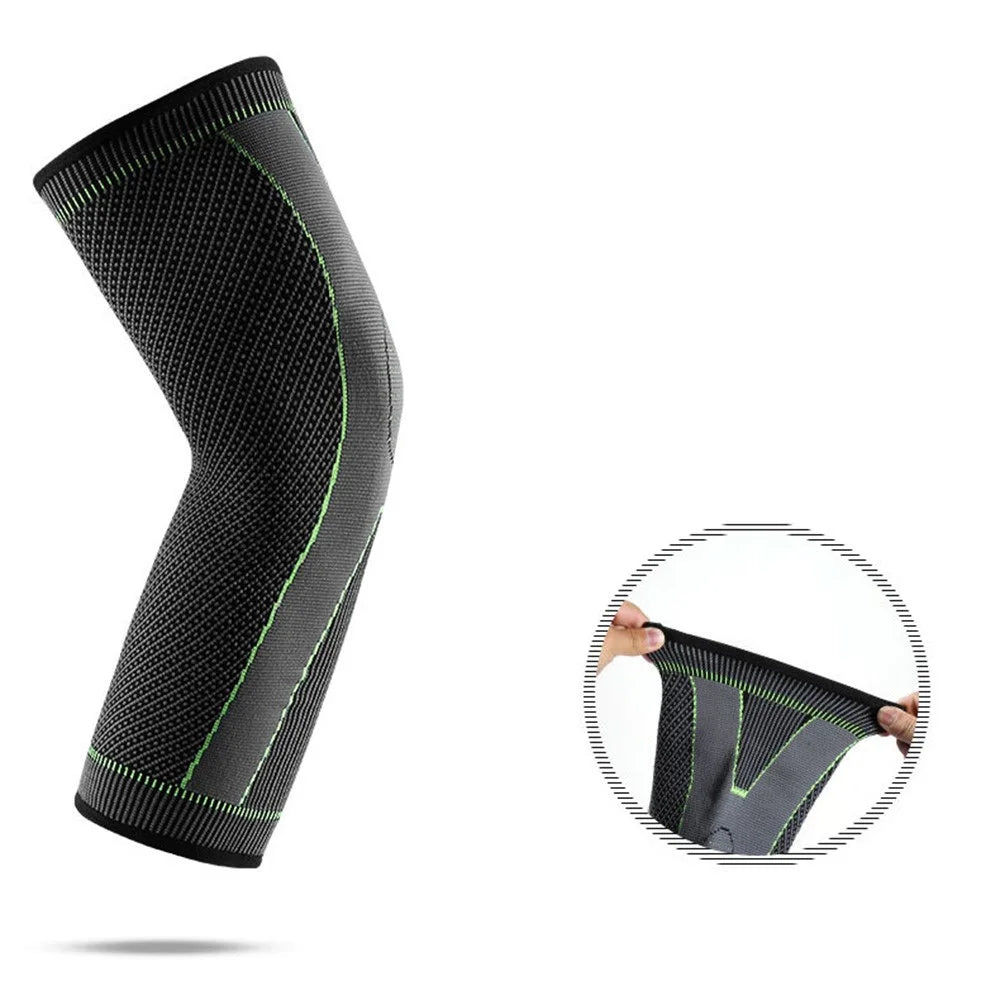 KYNCILOR AB048 1Pc Sports Fitness Basketball Knee Guard Knitted Elastic Running Cycling Anti-strain Knee Pad Sleeve Protector - Black/Green - 4