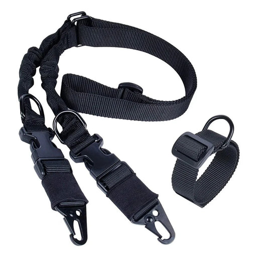 038-1 134-194cm Adjustable Outdoor Gun Sling Two Points Rifle Sling CS Tactical Strap - Black - 1
