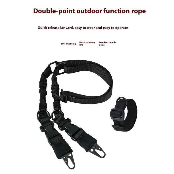 038-1 134-194cm Adjustable Outdoor Gun Sling Two Points Rifle Sling CS Tactical Strap - Black - 2