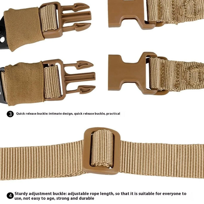 038-1 134-194cm Adjustable Outdoor Gun Sling Two Points Rifle Sling CS Tactical Strap - Black - 6
