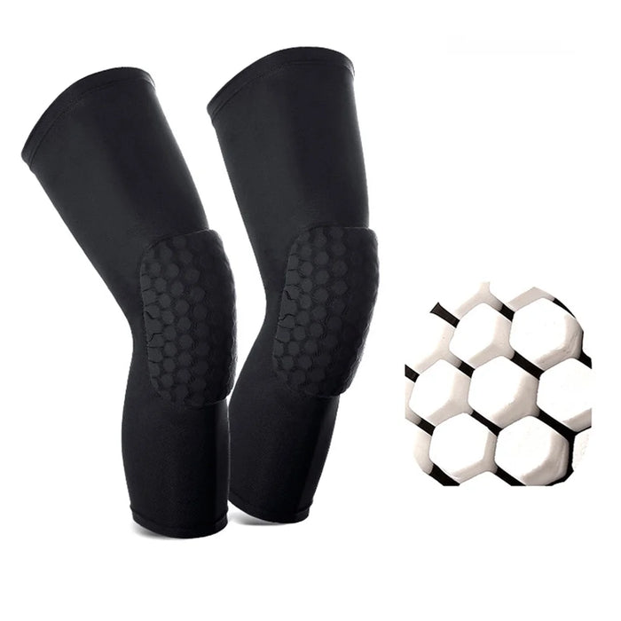 KYNCILOR AB060 1/Pc Crashproof Honeycomb Knee Support Brace Knee Compression Sleeve for Running Riding Basketball Breathable Knee Protector Pad - Black/XL - 6