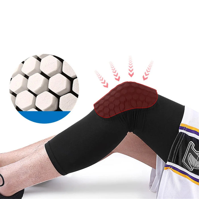 KYNCILOR AB060 1/Pc Crashproof Honeycomb Knee Support Brace Knee Compression Sleeve for Running Riding Basketball Breathable Knee Protector Pad - Black/XL - 7