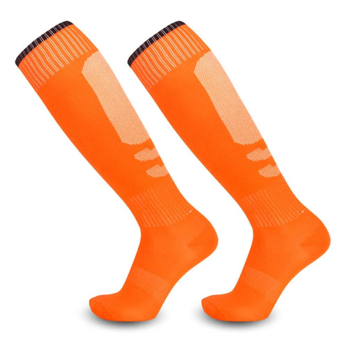 1 Pair Kids Soccer Socks Summer Breathable High Tube Anti-Skid Sports Socks - Orange - 1