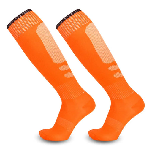 1 Pair Kids Soccer Socks Summer Breathable High Tube Anti-Skid Sports Socks - Orange - 1