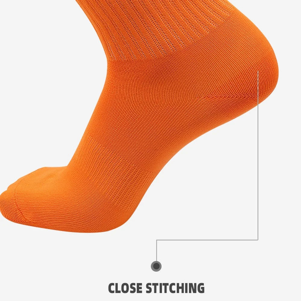 1 Pair Kids Soccer Socks Summer Breathable High Tube Anti-Skid Sports Socks - Orange - 4