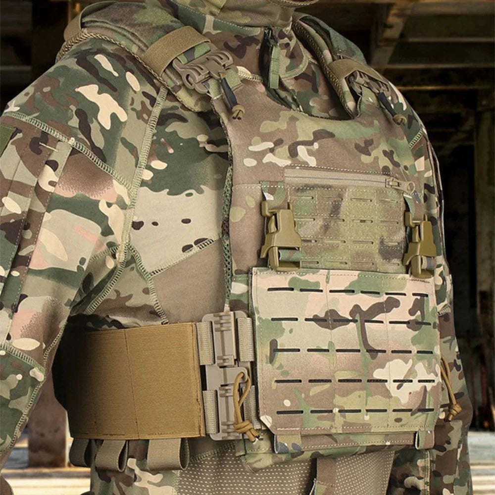 H267 Elastic Tactical Vest Cummerbund Quick Release Mounting Strap for JPC / CPC / LBT / LBX / FCPC - Khaki - 3