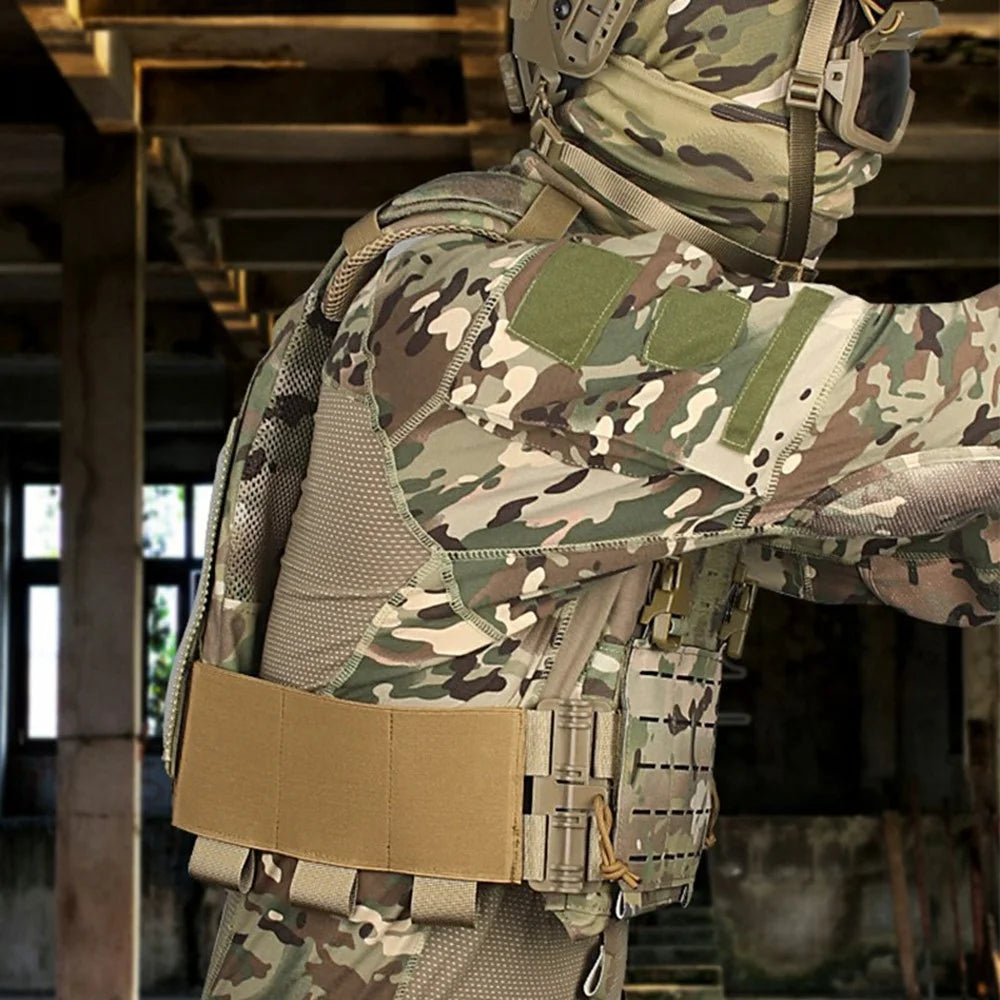 H267 Elastic Tactical Vest Cummerbund Quick Release Mounting Strap for JPC / CPC / LBT / LBX / FCPC - Khaki - 4