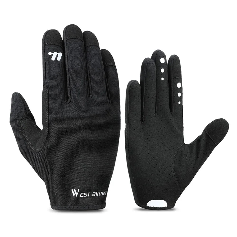 WEST BIKING YP0211260 1 Pair Outdoor Cycling Gloves Anti-Skid Breathable Touch Screen Full Finger Gloves - M - 1