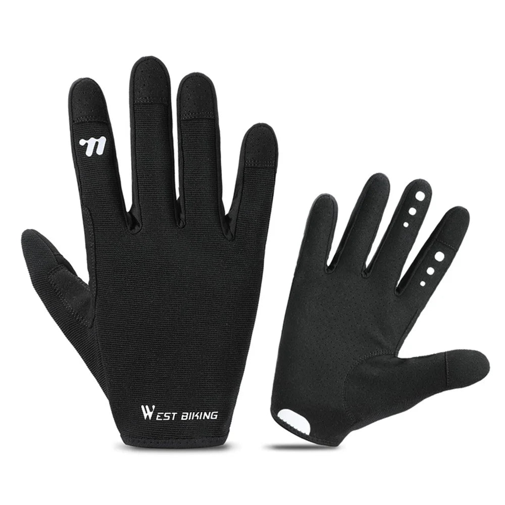 WEST BIKING YP0211260 1 Pair Outdoor Cycling Gloves Anti-Skid Breathable Touch Screen Full Finger Gloves - M - 2
