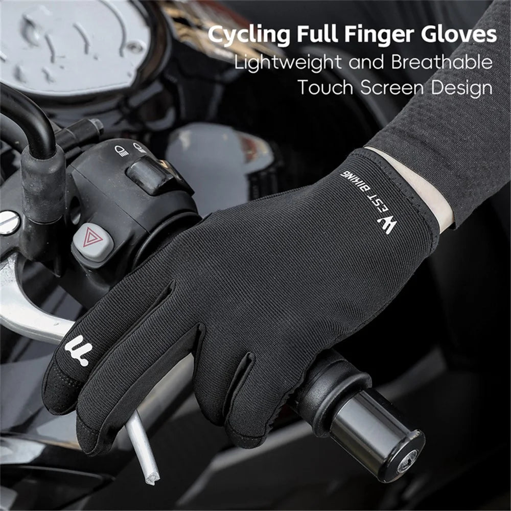 WEST BIKING YP0211260 1 Pair Outdoor Cycling Gloves Anti-Skid Breathable Touch Screen Full Finger Gloves - M - 5