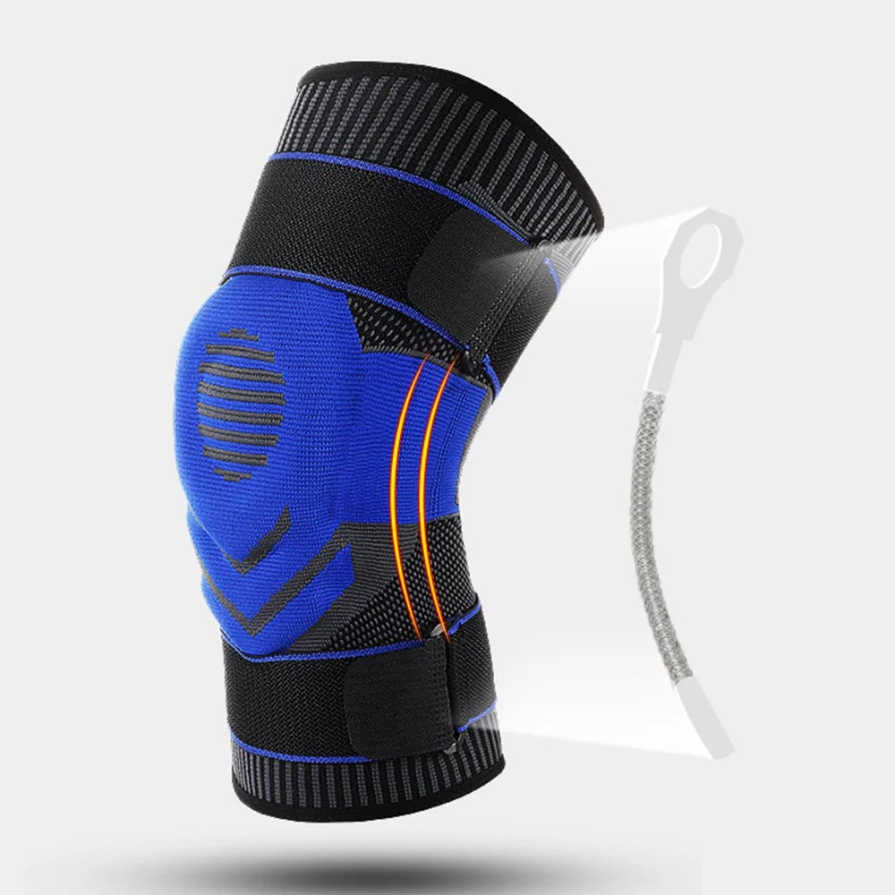 KYNCILOR ABO06 Athletics Knee Compression Sleeve Keep Warm Knee Support Knee Brace for Pain Relief, Fitness, Weightlifting, Hiking, Sports - Black / Blue//M - 3