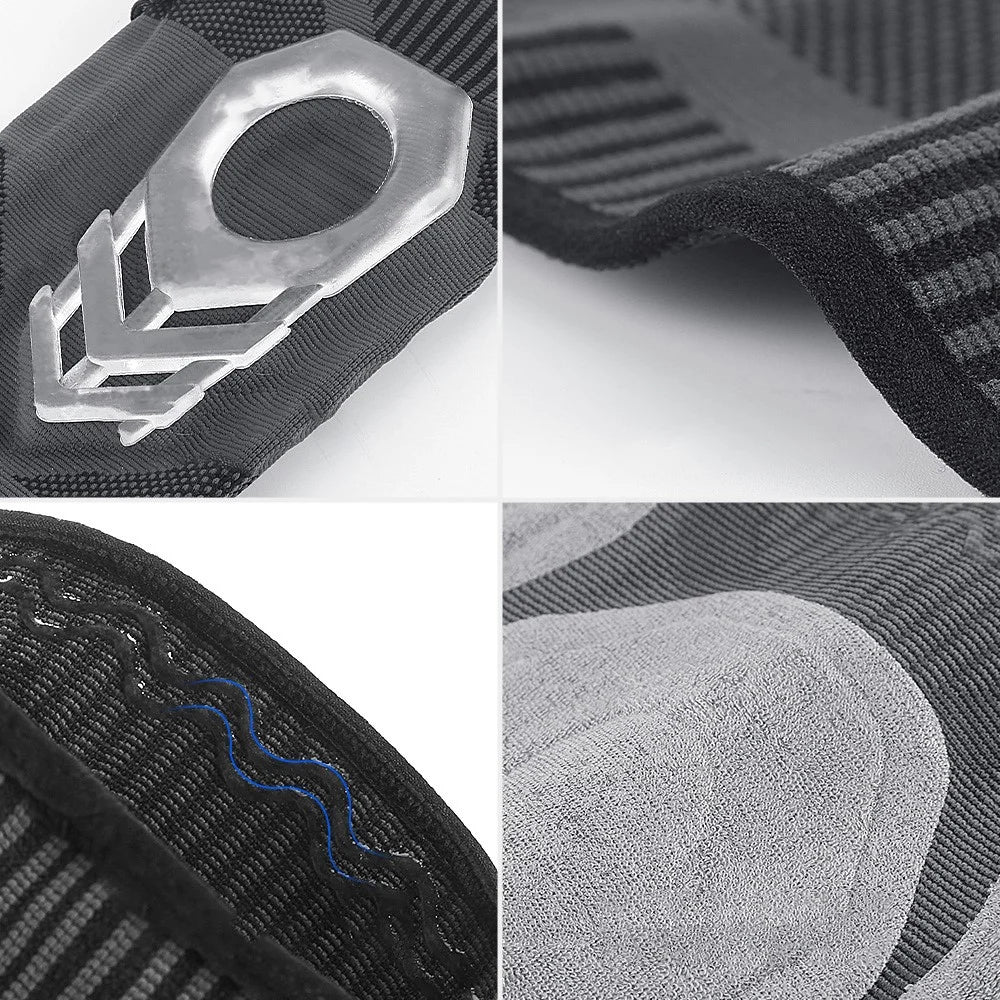 KYNCILOR ABO06 Athletics Knee Compression Sleeve Keep Warm Knee Support Knee Brace for Pain Relief, Fitness, Weightlifting, Hiking, Sports - Black / Blue//M - 5