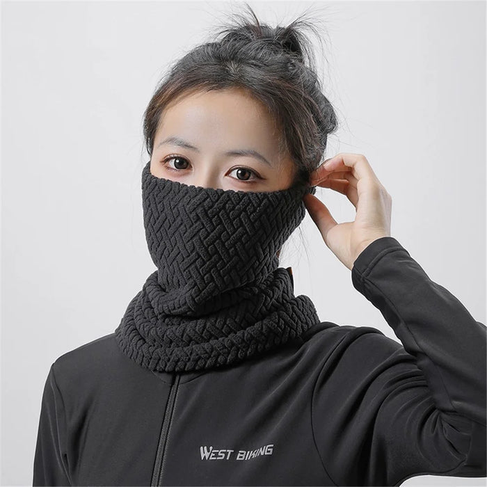 WEST BIKING YP0201436 Elastic Velvet Warm Face Mask Winter Thickened Windproof Face Mask for Cycling - Black - 4