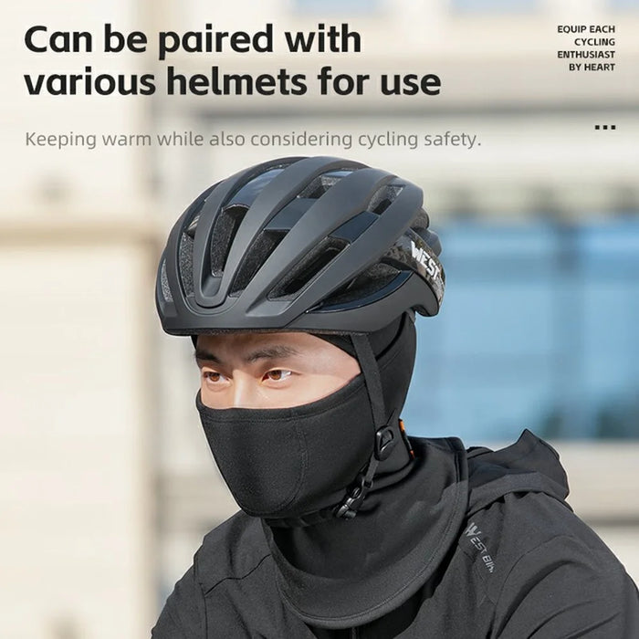 WEST BIKING YP0201439 Winter Fleece Ski Face Mask Outdoor Windproof Warm Headgear - Black - 4