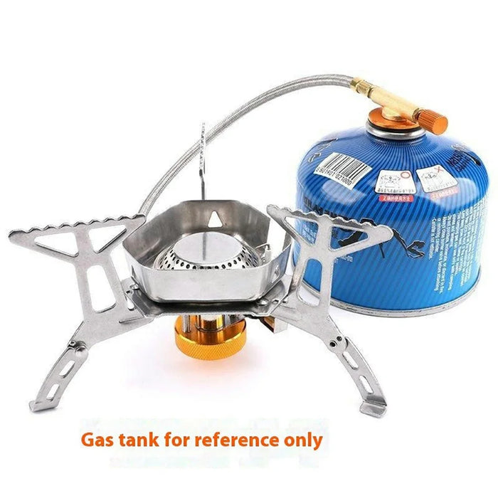 Outdoor Camping Picnic BBQ Windproof Blue Flame Stove Gas Burner with Gas Tank Adapter - 2