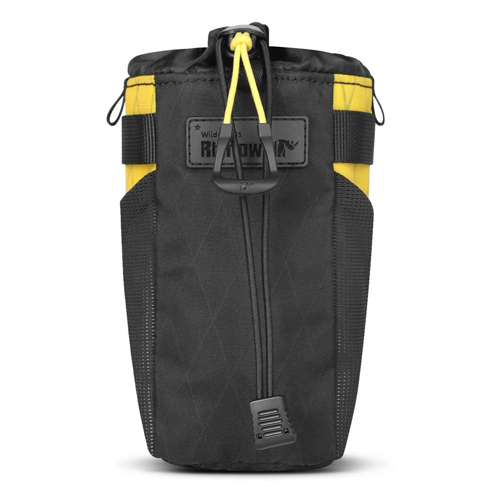 RHINOWALK Wilderness Series 1L Waterproof Nylon Thermal Insulated Water Bottle Bag Bike Stem Bag - Black+Yellow - 1