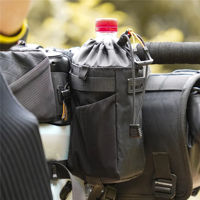 RHINOWALK Wilderness Series 1L Waterproof Nylon Thermal Insulated Water Bottle Bag Bike Stem Bag - Black+Yellow - 6