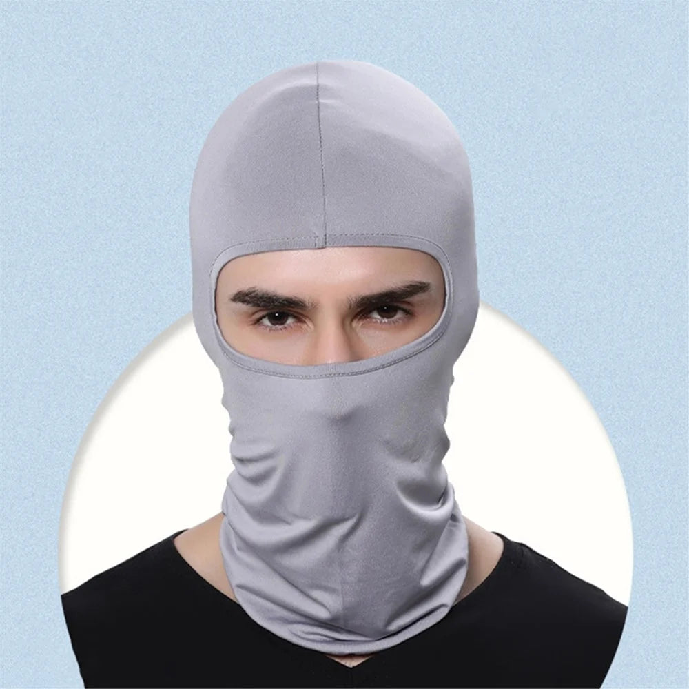 Solid Color Outdoor Cycling Sunproof Windproof Headgear Cap Bike Hiking Scarf Neck Face Cover - Light Grey - 2