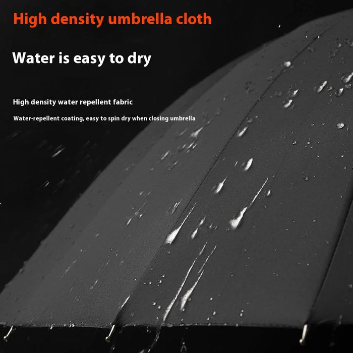 112cm 24 Ribs Semi-Automatic Long Umbrella Frosted Handle Umbrella with Sleeve - Black - 7