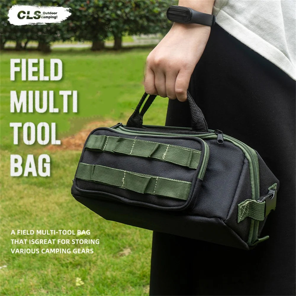 CLS Outdoor Tactical Camping Tool Organizer Impact Resistant Molle Storage Bag - Black - 3