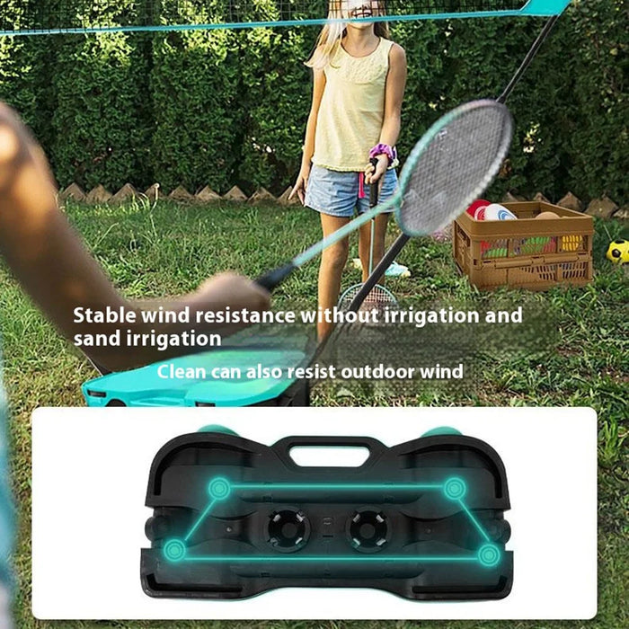 Portable Badminton Net Stand Storage Case with 2 Rackets 2 Shuttlecocks - 5