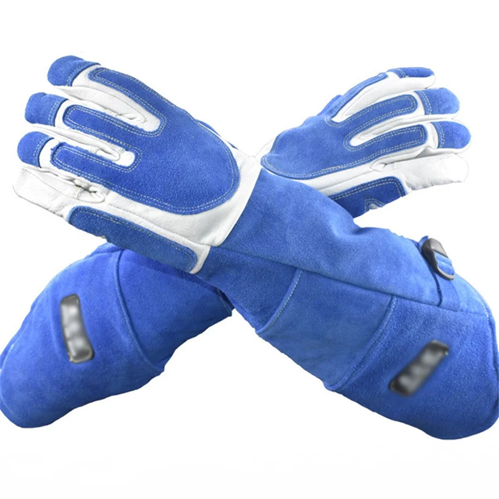Bite-Proof Animal Handling Gloves Bird Handling Falcon Gloves Grabbing for Pet Training - Blue/M - 1