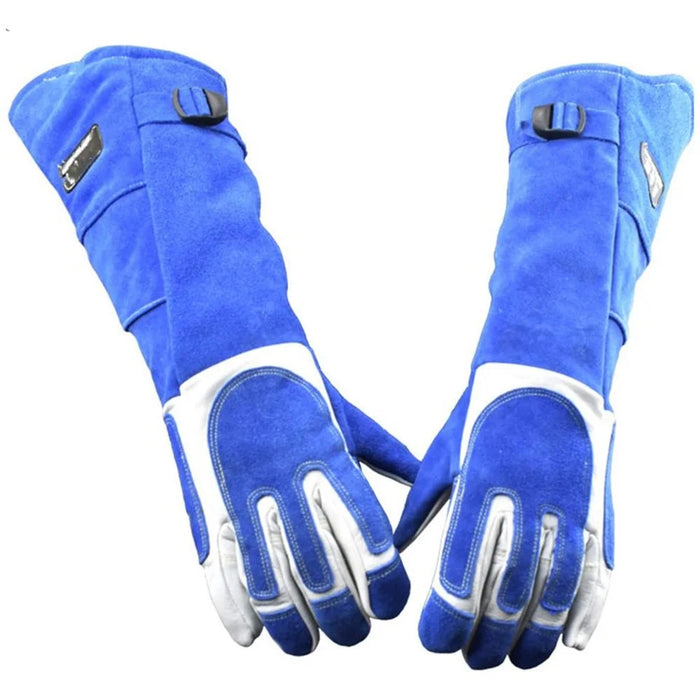 Bite-Proof Animal Handling Gloves Bird Handling Falcon Gloves Grabbing for Pet Training - Blue/M - 3