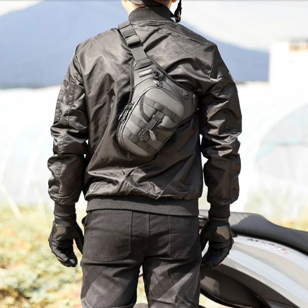 RZAHUAHU Waterproof Motorcycle Leg Bag Waist Pouch Expandable Riding Pack Crossbody Bag - 3