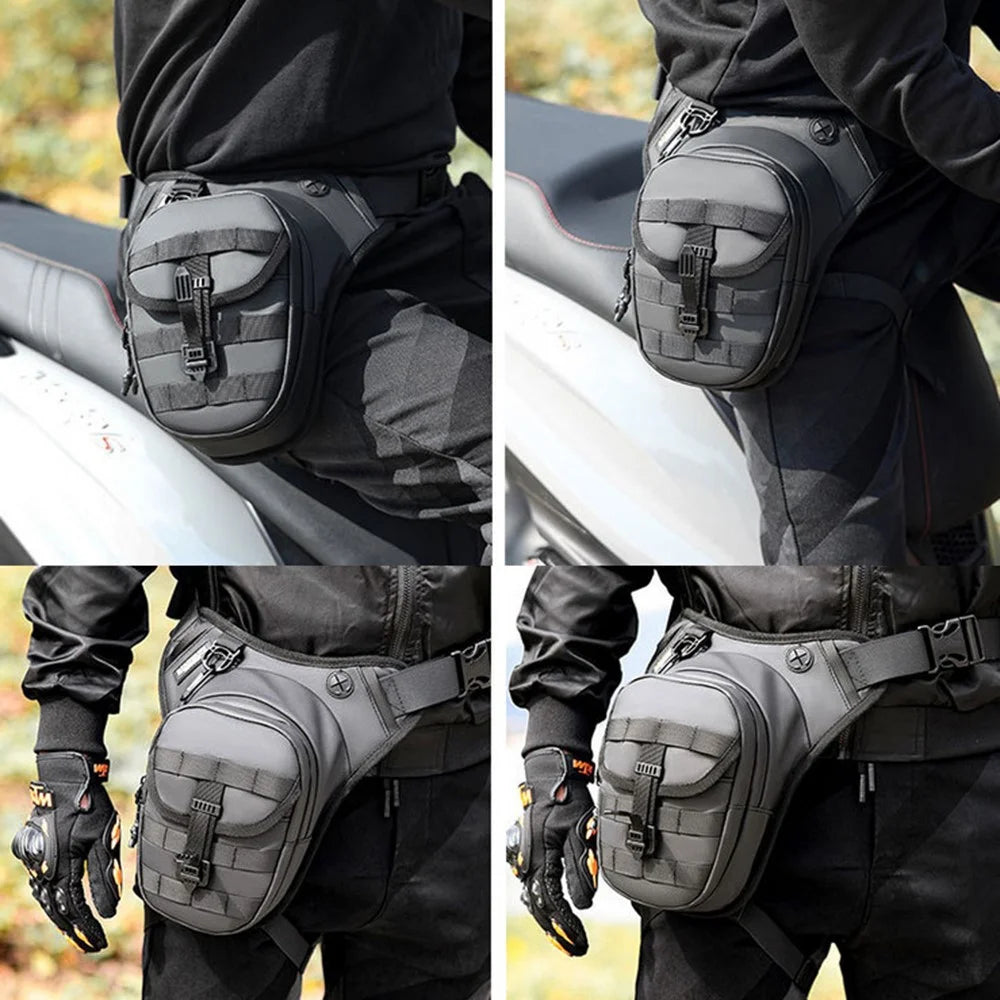 RZAHUAHU Waterproof Motorcycle Leg Bag Waist Pouch Expandable Riding Pack Crossbody Bag - 6