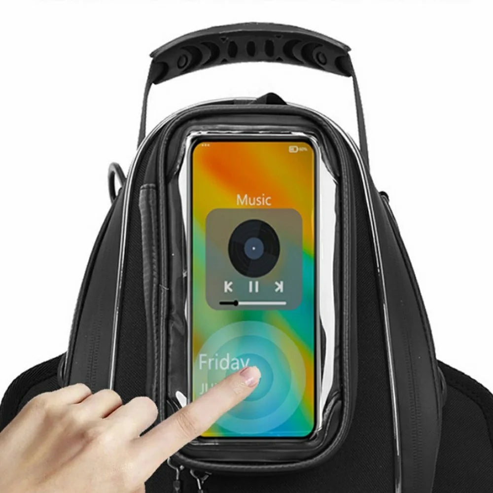 RZAHUAHU Waterproof Motorcycle Tank Bag Touch Screen Phone Pouch with Shoulder Strap - 5