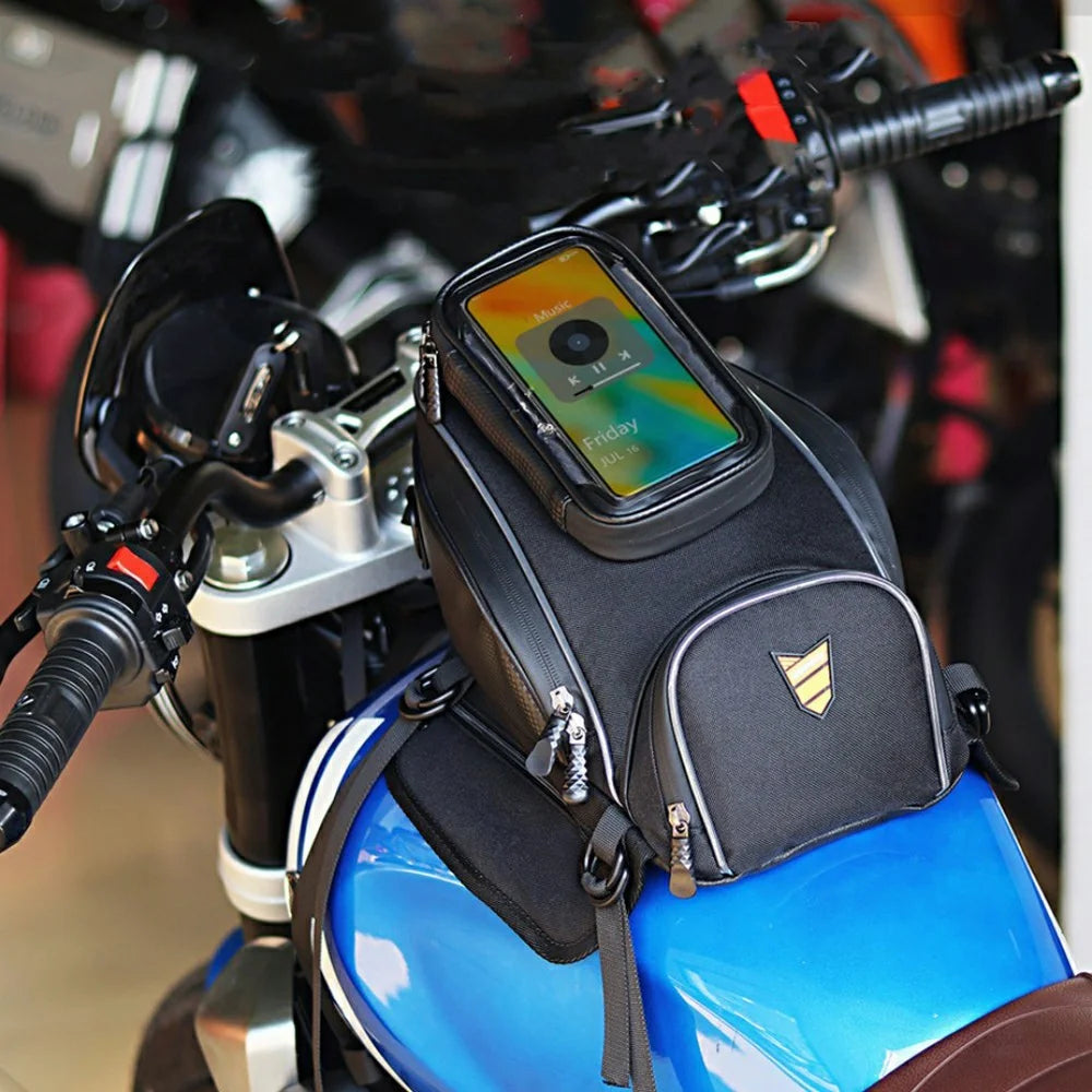 RZAHUAHU Waterproof Motorcycle Tank Bag Touch Screen Phone Pouch with Shoulder Strap - 7