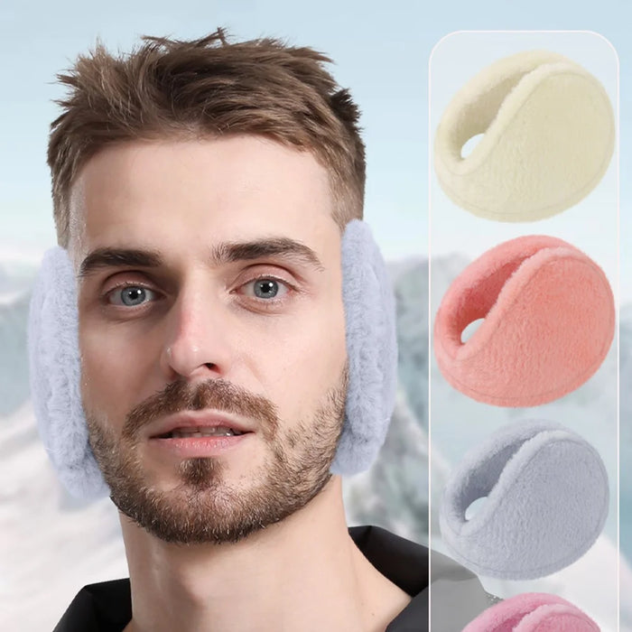 Warm Earmuffs Thick Rabbit Fur Ear Covers Winter Outdoor Cycling Windproof Ear Warmers - Grey - 3