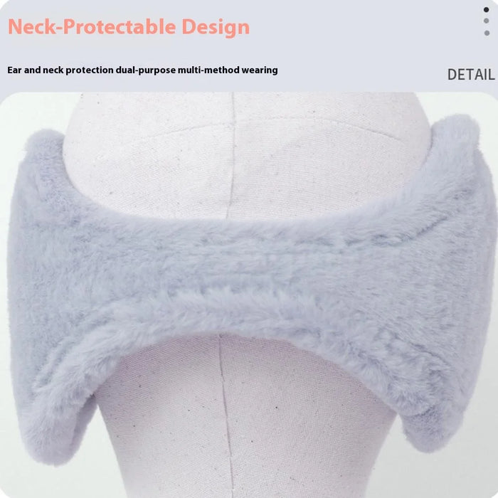 Warm Earmuffs Thick Rabbit Fur Ear Covers Winter Outdoor Cycling Windproof Ear Warmers - Grey - 7