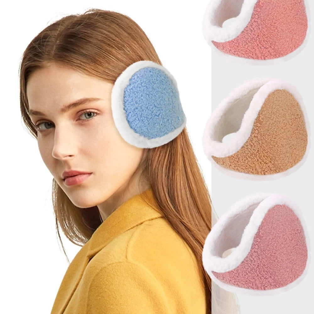 Winter Ear Warmer Anti-Freeze Soft Teddy Fleece Earmuff Outdoor Cycling Windproof Ear Cover - Blue - 3