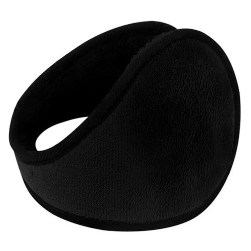 Winter Motorcycle Earmuffs Outdoor Skiing Ear Warmers Foldable Crystal Velvet Thermal Ear Covers - Black - 1