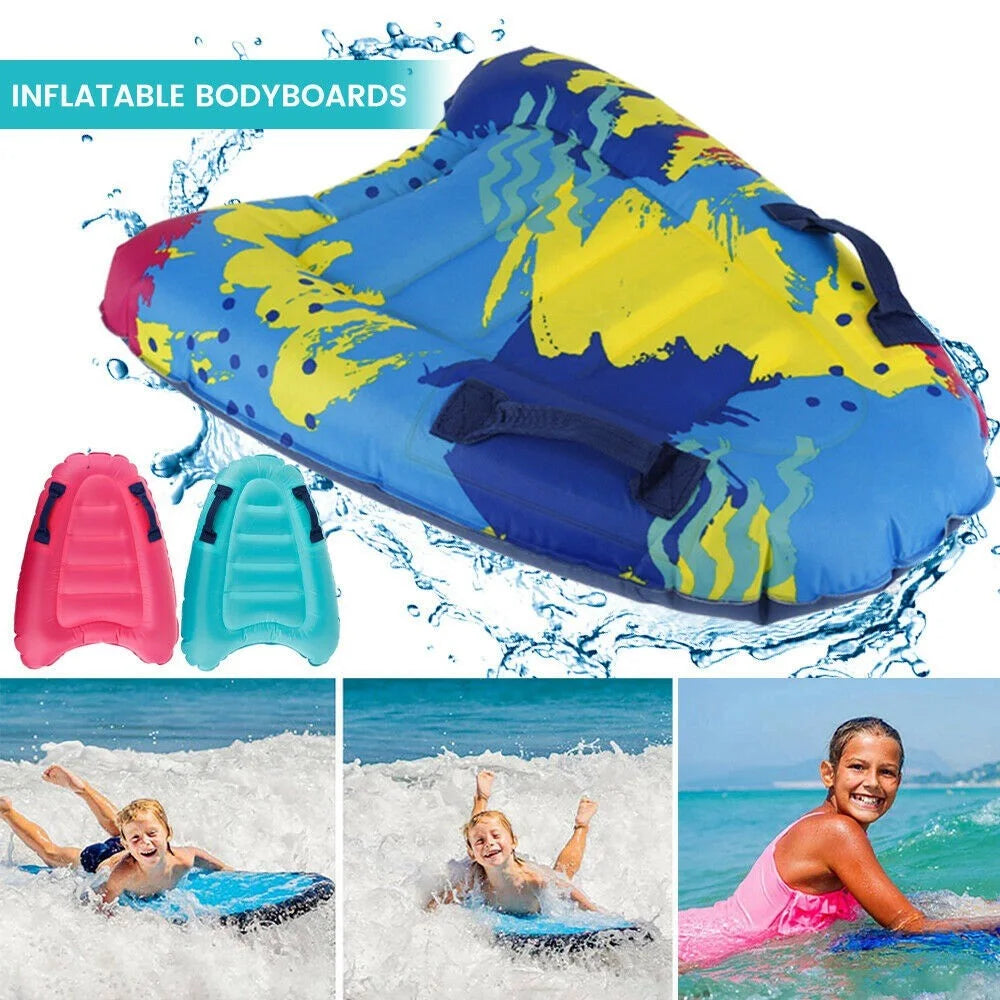 Inflatable Body Board Surfboard with Handle Swimming Floating Mat Child Swimming Pool Beach Floating Pad - Graffiti - 4