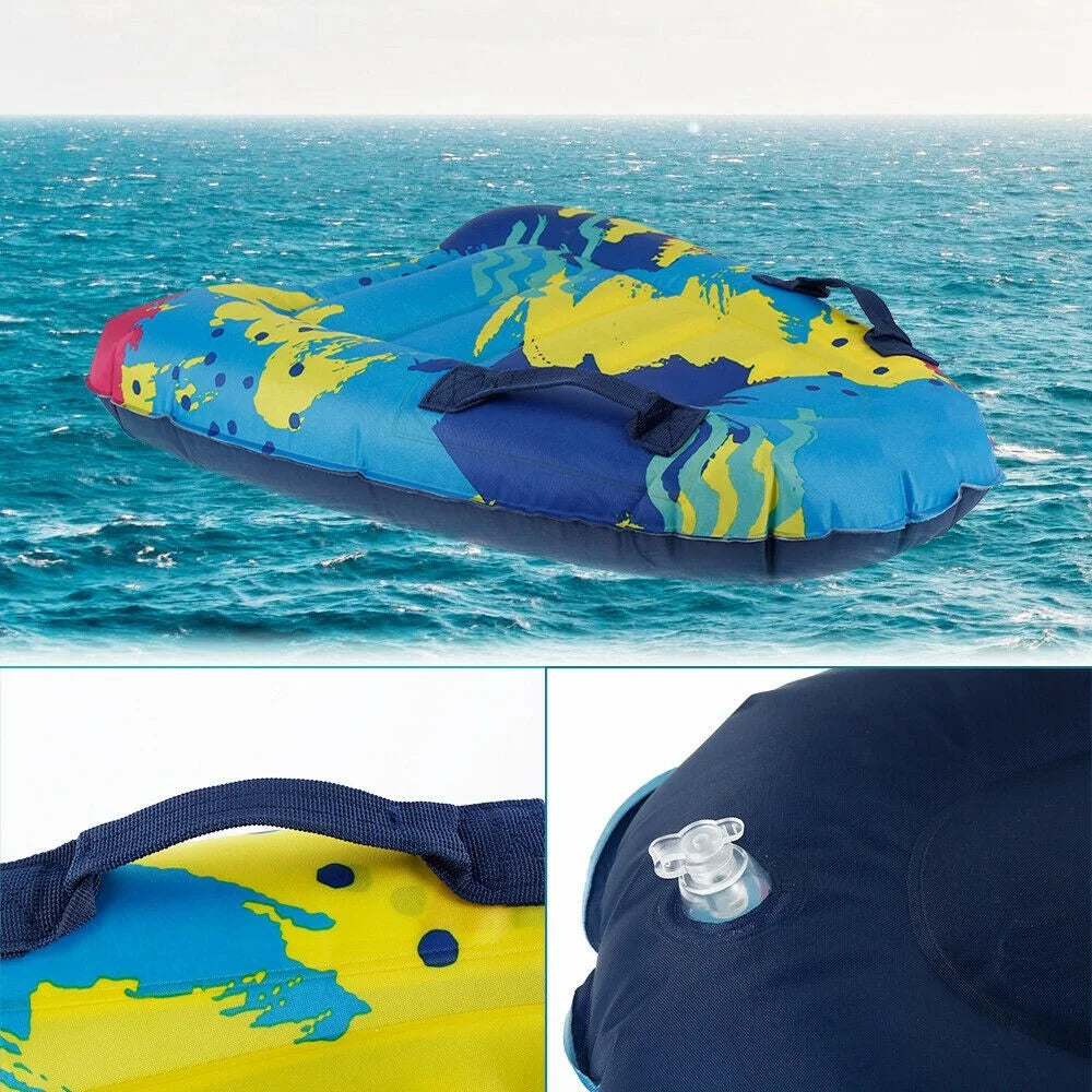 Inflatable Body Board Surfboard with Handle Swimming Floating Mat Child Swimming Pool Beach Floating Pad - Graffiti - 6