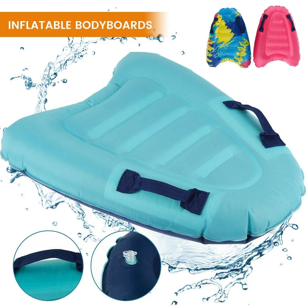 Inflatable Body Board Surfboard with Handle Swimming Floating Mat Child Swimming Pool Beach Floating Pad - Graffiti - 7