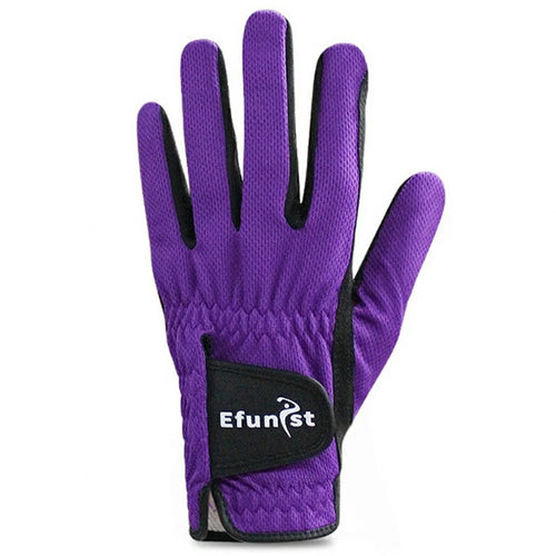 EFUNIST 1Pc Breathable Microfiber Cloth Golf Gloves Professional Men Golf Club Training Gloves , Left Hand - Purple  /  Size 22 - 1