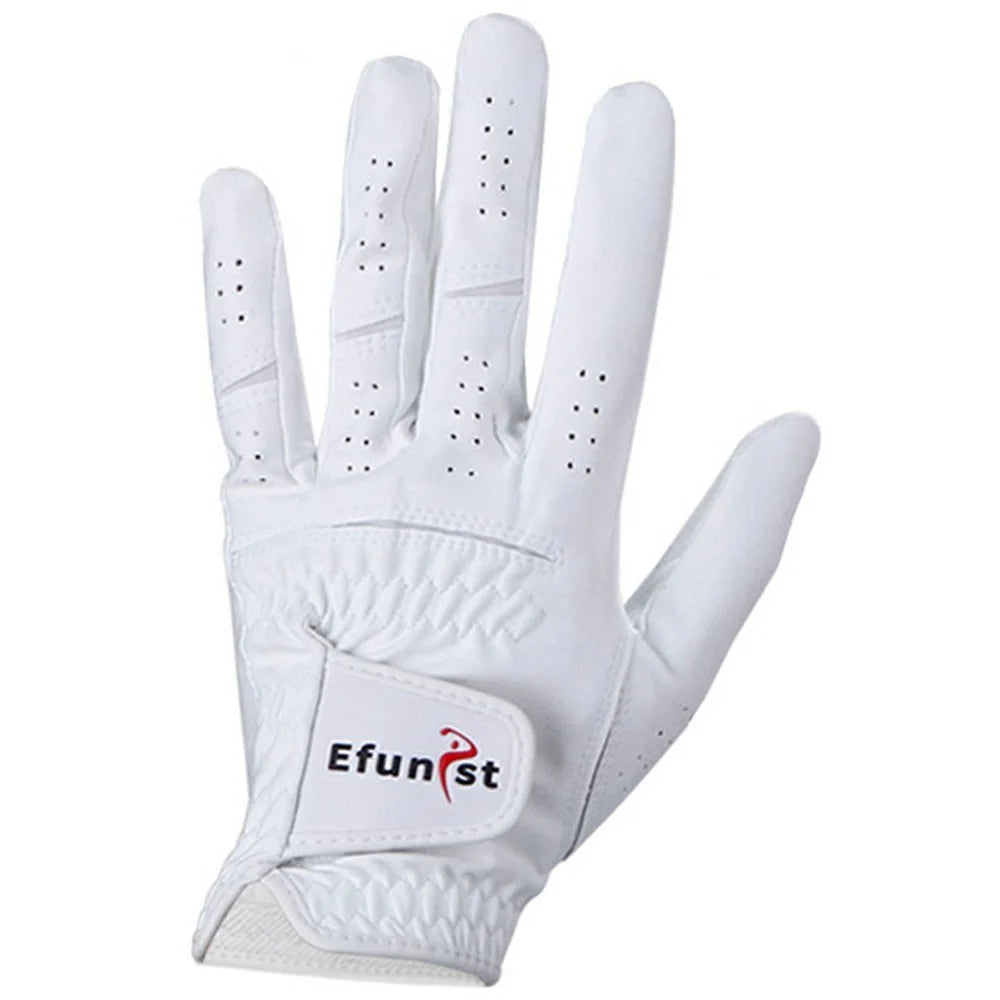 EFUNIST 1Pc Professional Golf Club Training Gloves Nano Microfiber Cloth Breathable Golf Gloves - White Left Hand / Size 22 - 1