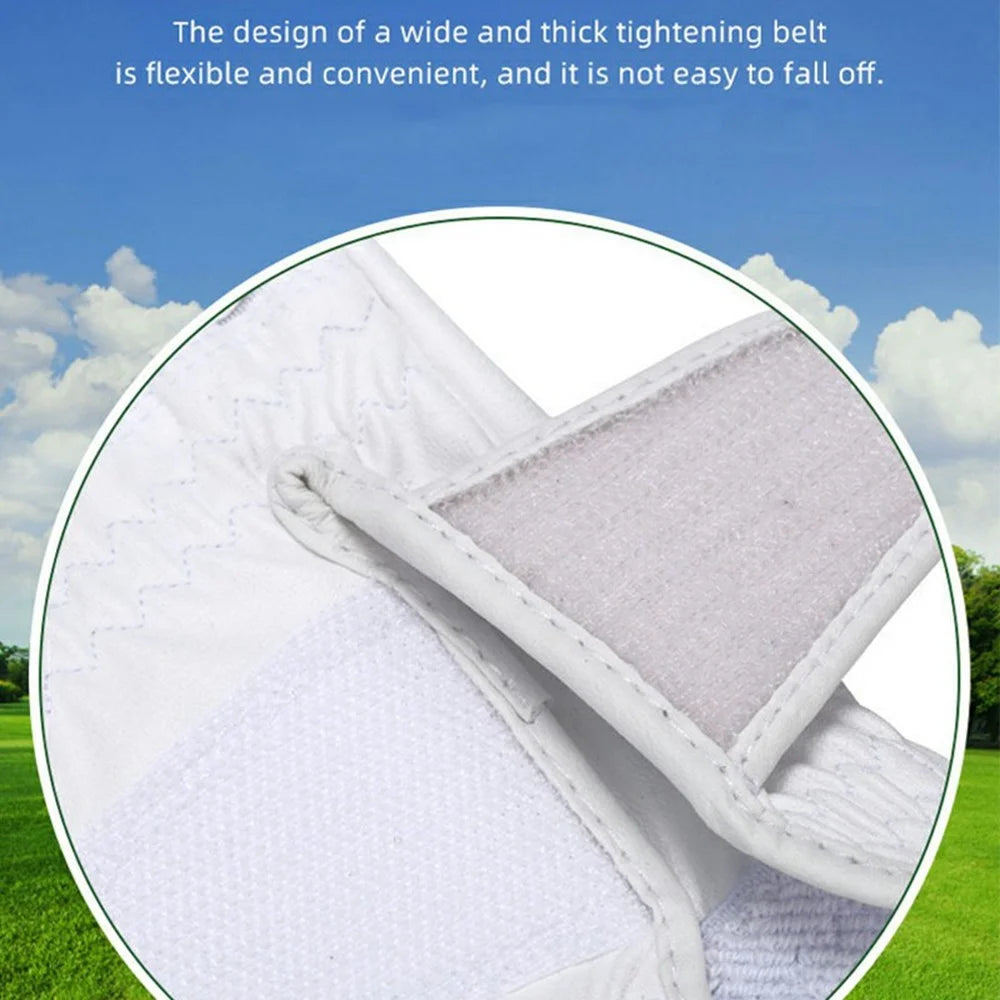 EFUNIST 1Pc Professional Golf Club Training Gloves Nano Microfiber Cloth Breathable Golf Gloves - White Left Hand / Size 22 - 4