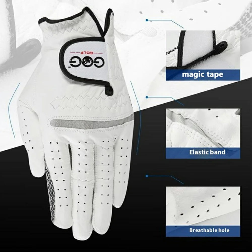 GOG 1Pc Sheepskin Leather Golf Glove Anti Slip Club Swing Putting Mittens for Men - Left Hand / Size 22 - 3