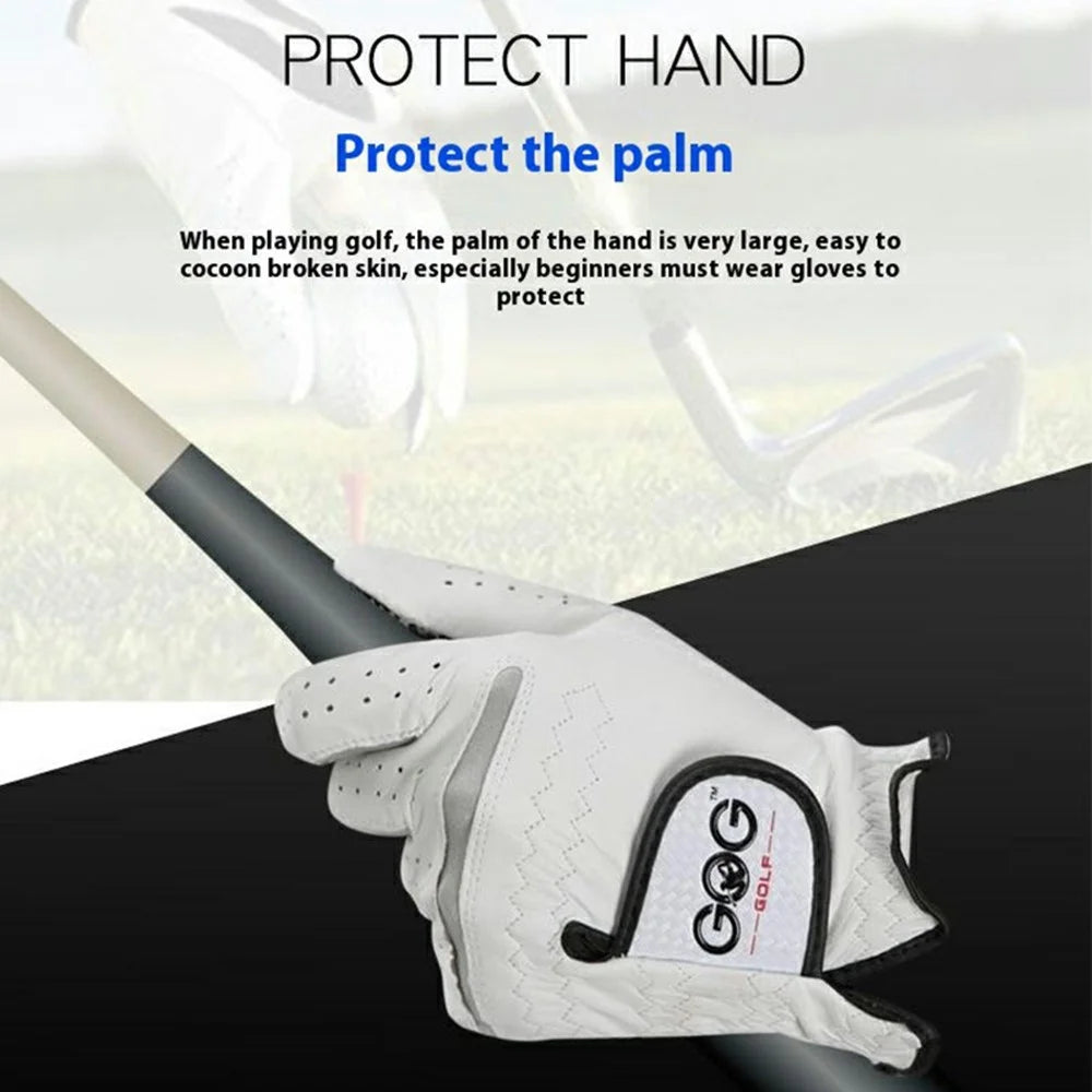 GOG 1Pc Sheepskin Leather Golf Glove Anti Slip Club Swing Putting Mittens for Men - Left Hand / Size 22 - 4