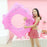 80*90cm Sequins Shell Shape Inflatable Swimming Ring Summer Pool Toy - Pink - 2