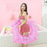 80*90cm Sequins Shell Shape Inflatable Swimming Ring Summer Pool Toy - Pink - 4