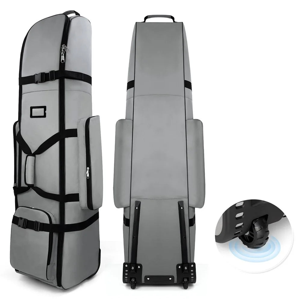 JE521 Portable Golf Travel Bag Waterproof 900D Polyester Golf Club Carrier with Wheels - Grey - 1