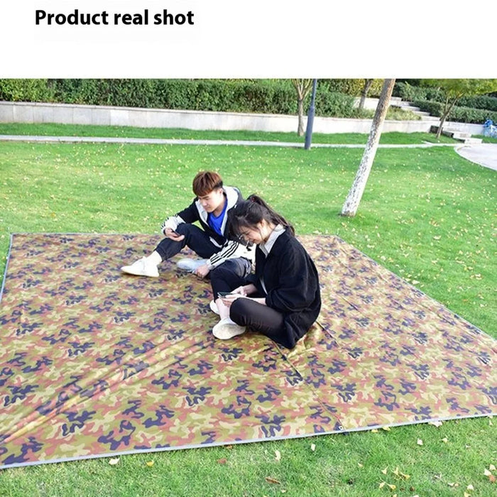 3x5m Outdoor Camouflage Tarp Camping Shelter Sun Shade 210T Waterproof Tent Canopy - 7