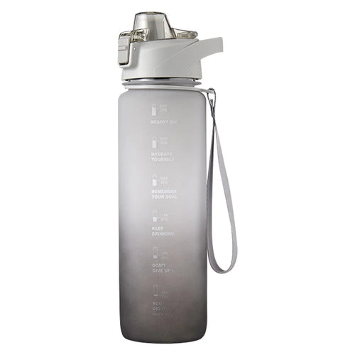 Summer Outdoor Sports PC Water Bottle 1000ml Large Capacity Portable Space Cup (BPA Free, No FDA) - Grey - 1