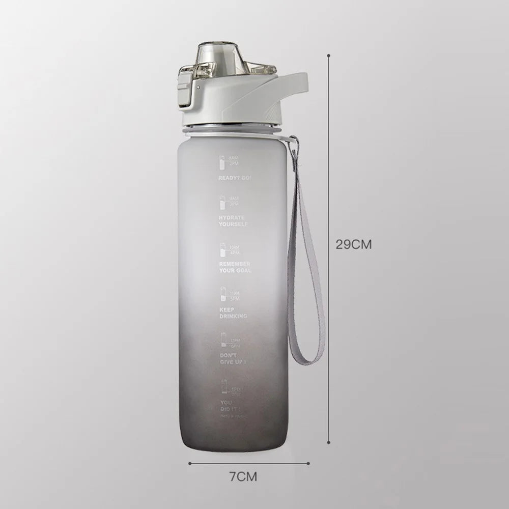 Summer Outdoor Sports PC Water Bottle 1000ml Large Capacity Portable Space Cup (BPA Free, No FDA) - Grey - 7